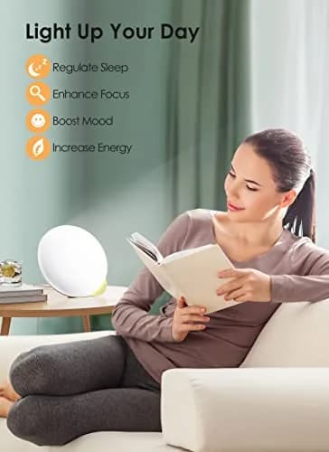 MediAcous Light Therapy Lamp 10000 Lux UV-Free with Timer & Memory Function | Modern Desk Lamp thumbnail 5
