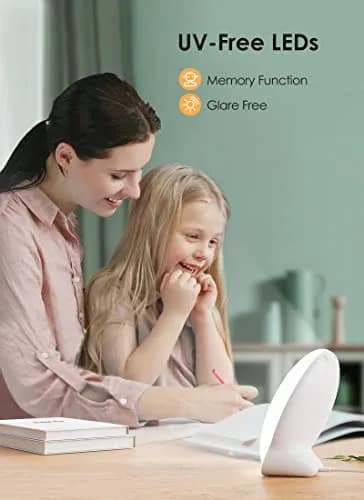 MediAcous Light Therapy Lamp 10000 Lux UV-Free with Timer & Memory Function | Modern Desk Lamp thumbnail 7