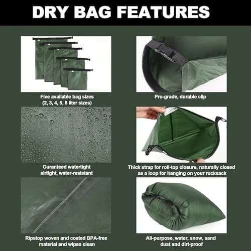 Ucolofun Waterproof Dry Bags Set 8L | Versatile, Lightweight, Waterproof for Outdoor Use thumbnail 3