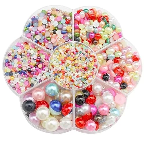 BLAAROOM Half Pearls for Crafts 2-10mm | Flatback DIY Nail Art & Jewelry Embellishments thumbnail 1