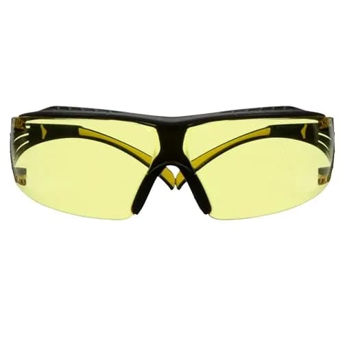 3M Safety Glasses, SecureFit 400, Amber Lens, Yellow/Black Temples | Impact-Resistant, Anti-Fog, Comfortable Fit thumbnail 1