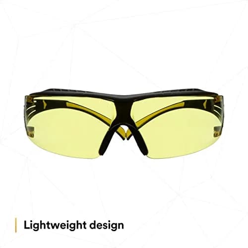 3M Safety Glasses, SecureFit 400, Amber Lens, Yellow/Black Temples | Impact-Resistant, Anti-Fog, Comfortable Fit thumbnail 3