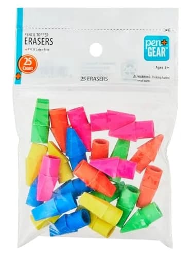 Pen+Gear Pencil Topper Erasers Pack of 25 | Rubber Pencil Toppers for School & Office thumbnail 1