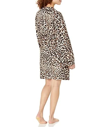 HUGO Womens Soft Jersey Kimono Robe, Leopard, Medium US | Loose Fit, Comfortable & Imported thumbnail 2