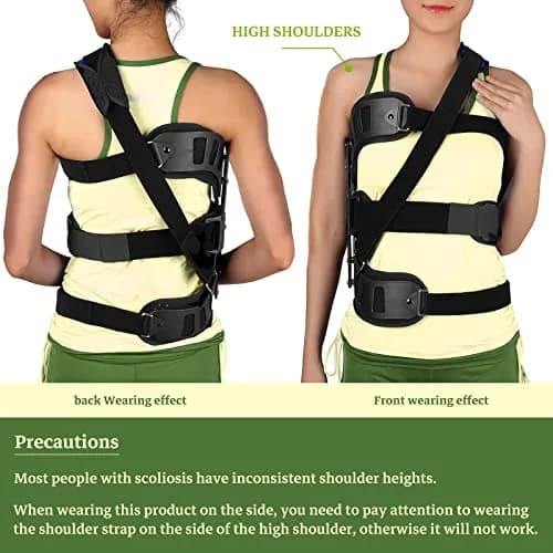 ZHUNPOCT Adjustable Scoliosis Back Brace with Cervical Support | Breathable, Fully Adjustable for All Heights, Discreet & Supportive (70-120 chars) thumbnail 4