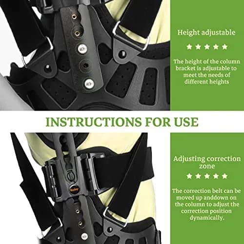 ZHUNPOCT Adjustable Scoliosis Back Brace with Cervical Support | Breathable, Fully Adjustable for All Heights, Discreet & Supportive (70-120 chars) thumbnail 3