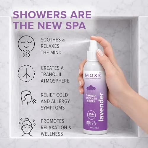 MOXE Lavender Shower Steamer Spray for Relaxation & Tension Relief | Aromatherapy, 4oz thumbnail 2