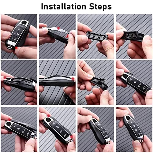 Jaronx Black Silicone Key Button Cover for Porsche Boxster Cayman 718 | Protects Original Key Fob thumbnail 7