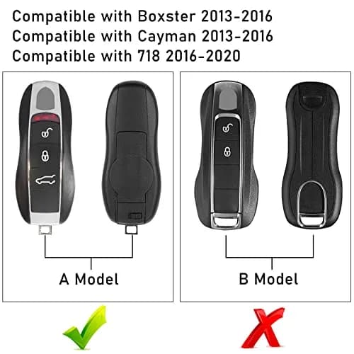 Jaronx Black Silicone Key Button Cover for Porsche Boxster Cayman 718 | Protects Original Key Fob thumbnail 2