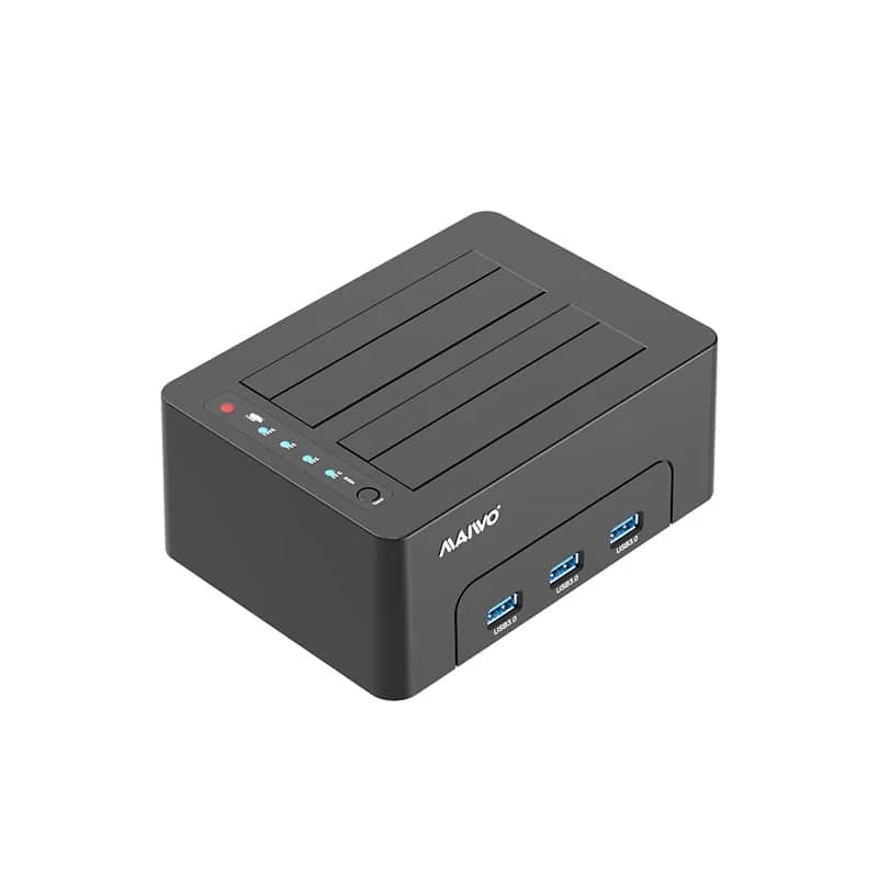MAIWO Dual Bay Hard Drive Docking Station Cloner 2.5/3.5 Inch SATA HDD SSD | 48TB Capacity, 3x USB 3.0 Hub, 12V 3A Power thumbnail 7