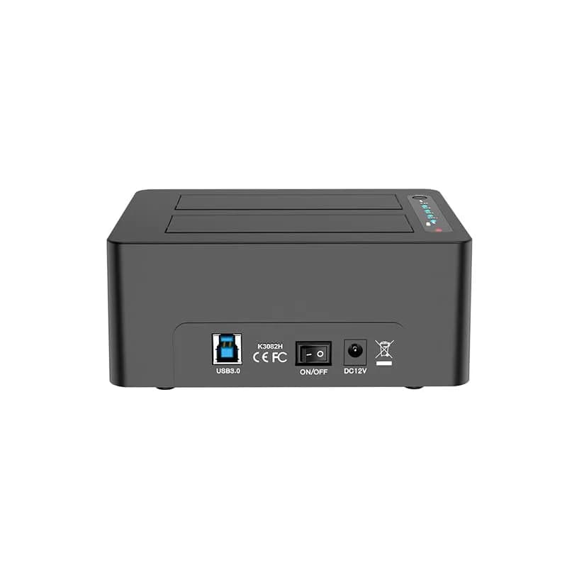 MAIWO Dual Bay Hard Drive Docking Station Cloner 2.5/3.5 Inch SATA HDD SSD | 48TB Capacity, 3x USB 3.0 Hub, 12V 3A Power thumbnail 8