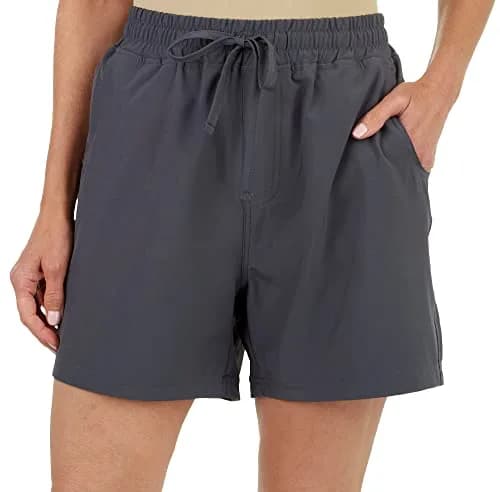 Royalty by YMI Women's Resort Shorts Graphite | Elastic Waist, 5" Inseam, Relaxed Fit thumbnail 1