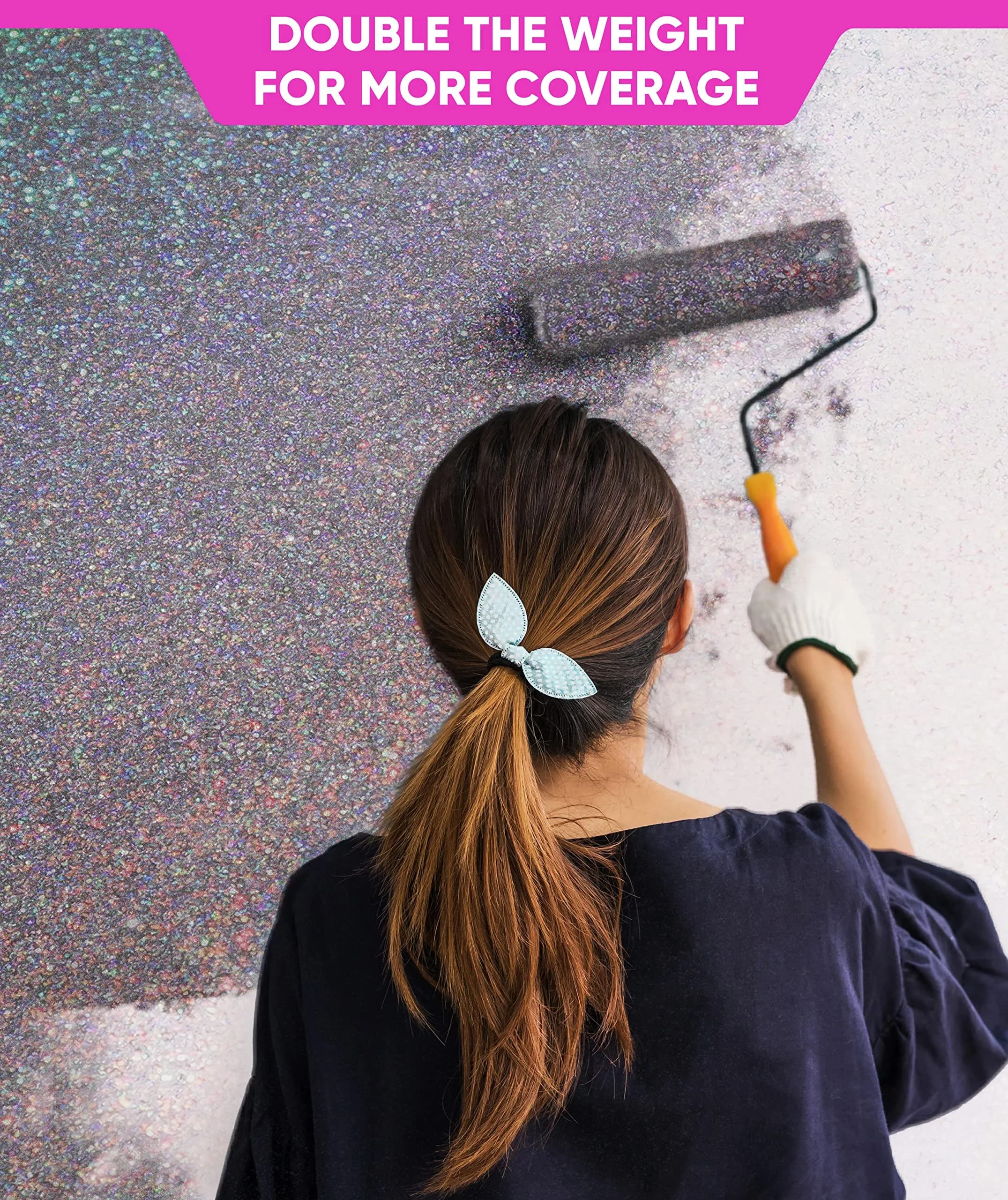 FBGC Holographic Silver Glitter Paint Additive 14.11oz | Dazzling Sparkle for Walls & Furniture - view 3