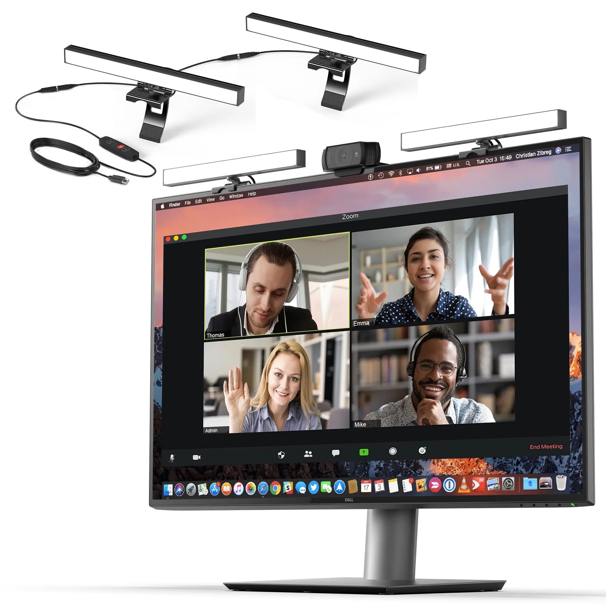 HumanCentric Video Conference Lighting Double Kit | Webcam Light for Streaming, Monitor and Laptop Light for Video Conferencing — Double Kit