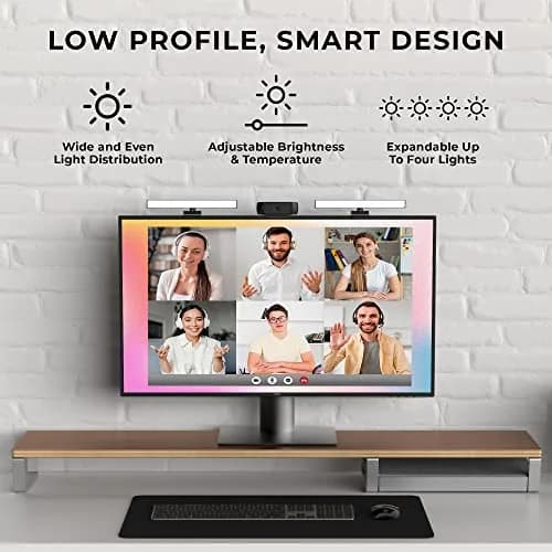 HumanCentric Video Conference Lighting Double Kit | Webcam Light for Streaming, Monitor and Laptop Light for Video Conferencing thumbnail 4