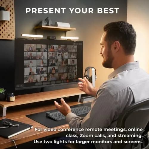 HumanCentric Video Conference Lighting Double Kit | Webcam Light for Streaming, Monitor and Laptop Light for Video Conferencing thumbnail 2