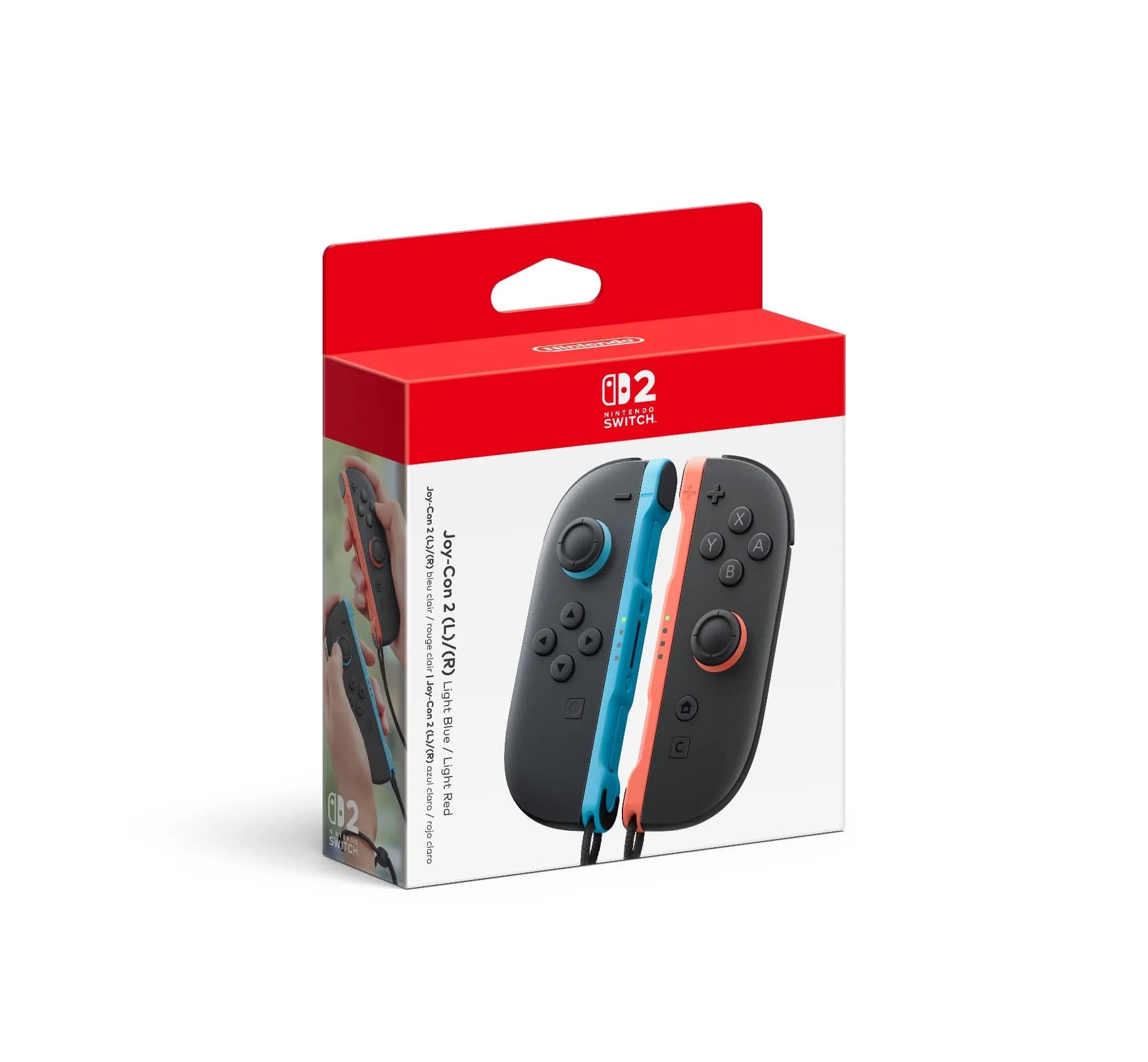 Nintendo Joy-Con 2 (L)/(R) Light Blue/Light Red Pair | Motion Controls & HD Rumble for Switch 2 — Light Blue/Light Red