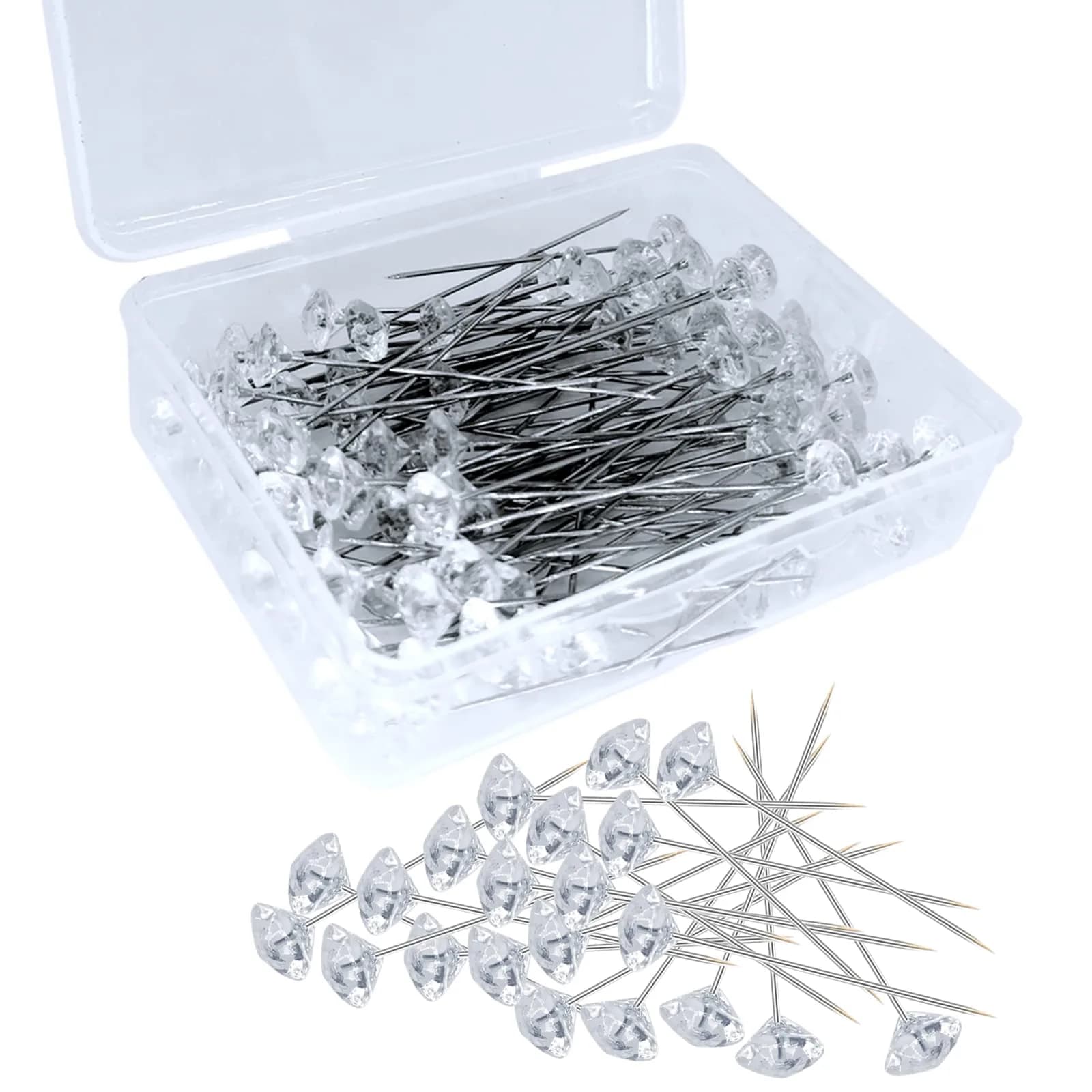 Sunenlyst 300PCS Bouquet Pins | Long 2inch Stainless Steel Flower & Corsage Pins for Wedding, Jewelry DIY, Quilting — 300PCS