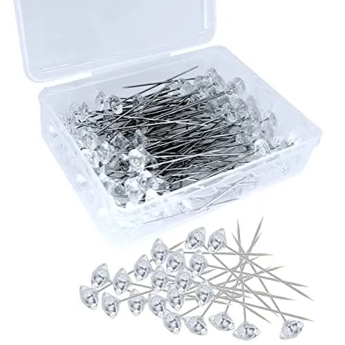 Sunenlyst 300PCS Bouquet Pins | Long 2inch Stainless Steel Flower & Corsage Pins for Wedding, Jewelry DIY, Quilting thumbnail 1