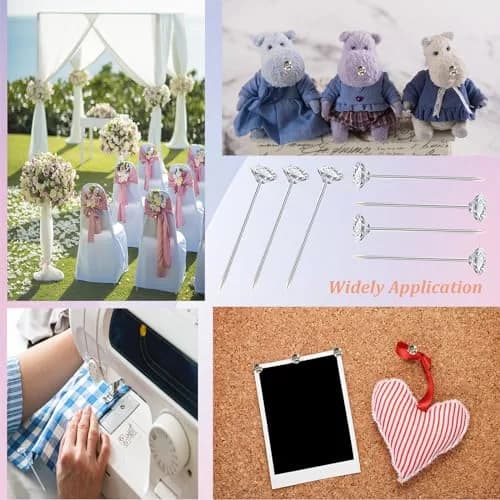 Sunenlyst 300PCS Bouquet Pins | Long 2inch Stainless Steel Flower & Corsage Pins for Wedding, Jewelry DIY, Quilting thumbnail 6