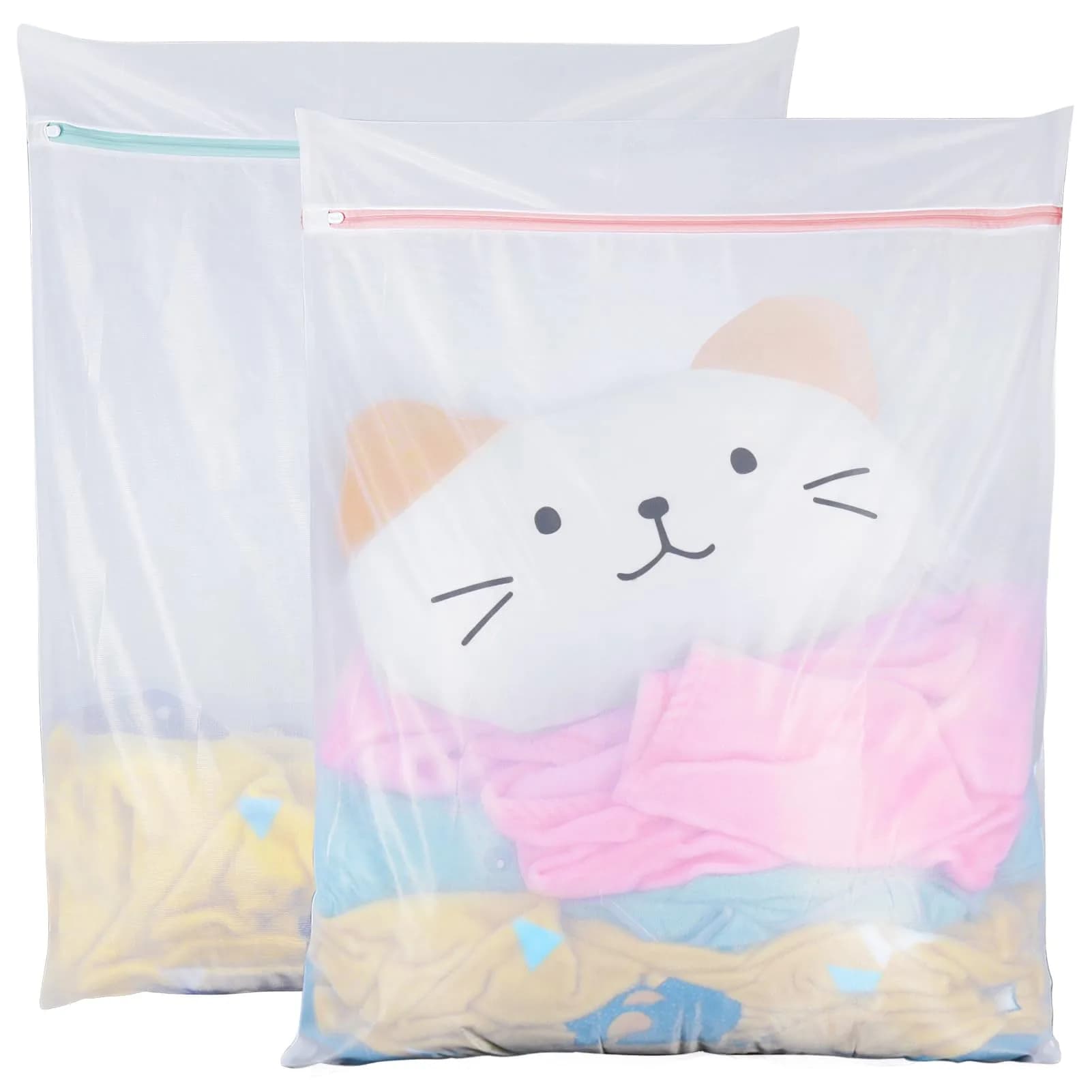 Tenn Well Large Mesh Laundry Bags 90x70cm (35"x27") | Zippered Wash Bags for Blankets, Delicates, and Travel