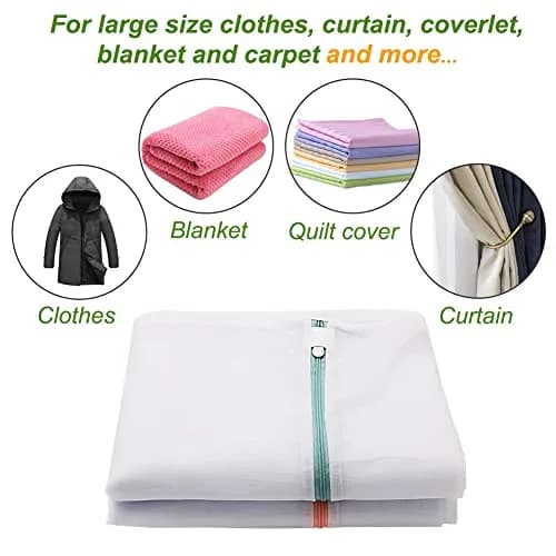 Tenn Well Large Mesh Laundry Bags 90x70cm (35"x27") | Zippered Wash Bags for Blankets, Delicates, and Travel thumbnail 6