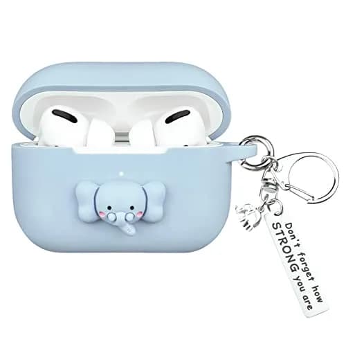 Wonhibo Elephant Silicone Case for AirPods Pro | Cute Kawaii Cover with Keychain thumbnail 1