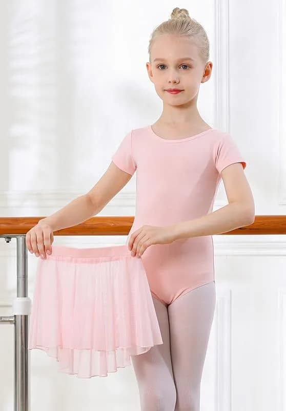 DIPUG Pink Girls Ballet Leotard with Removable Skirt Toddler Dance Dress Combo | 2-Piece Split Outfit for Ages 2-12 thumbnail 2