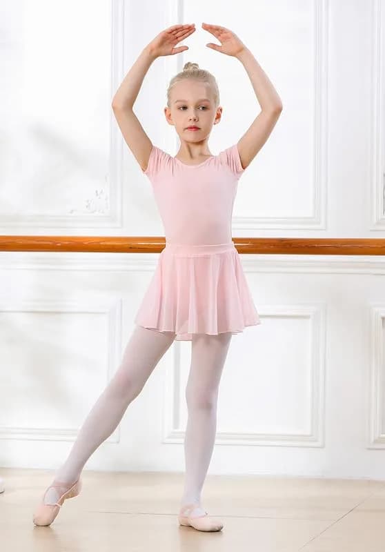 DIPUG Pink Girls Ballet Leotard with Removable Skirt Toddler Dance Dress Combo | 2-Piece Split Outfit for Ages 2-12 thumbnail 8