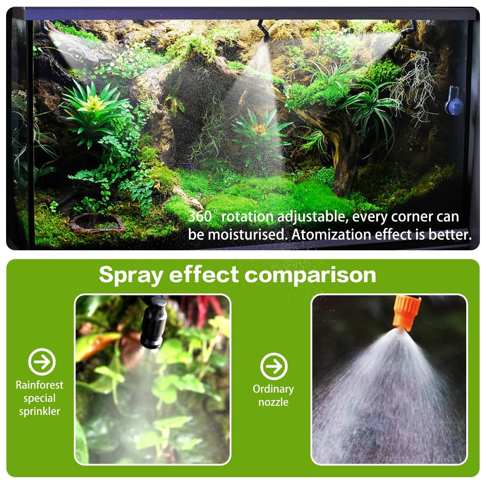 MYGIIKAKA Automatic Reptile Mister Fogger with 2 Nozzles & Timer Control | 2.56" W x 8.66" L x 8.27" H - view 5