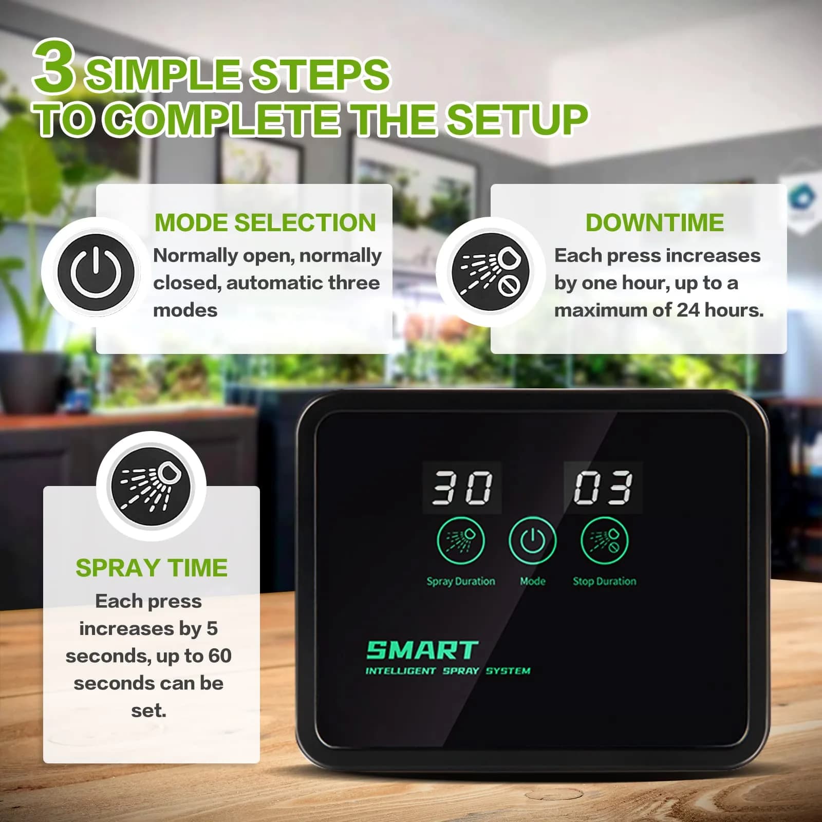 MYGIIKAKA Automatic Reptile Mister Fogger with 2 Nozzles & Timer Control | 2.56" W x 8.66" L x 8.27" H - view 3