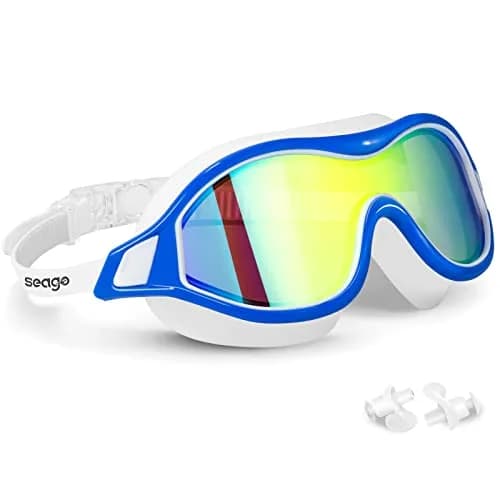 Seago Adult Youth Anti-Fog Wide Clear View Pool Swim Goggles | 180° Vision UV Protection Waterproof No Leaking thumbnail 1
