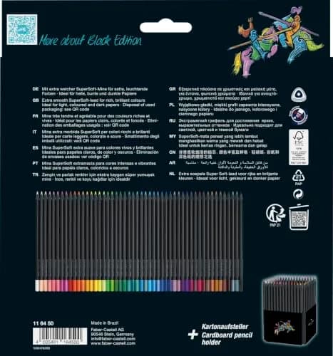 Faber-Castell Black Edition Colored Pencils, 50 Count (Pack of 50) | Smooth Color Laydown for Art & Drawing thumbnail 5