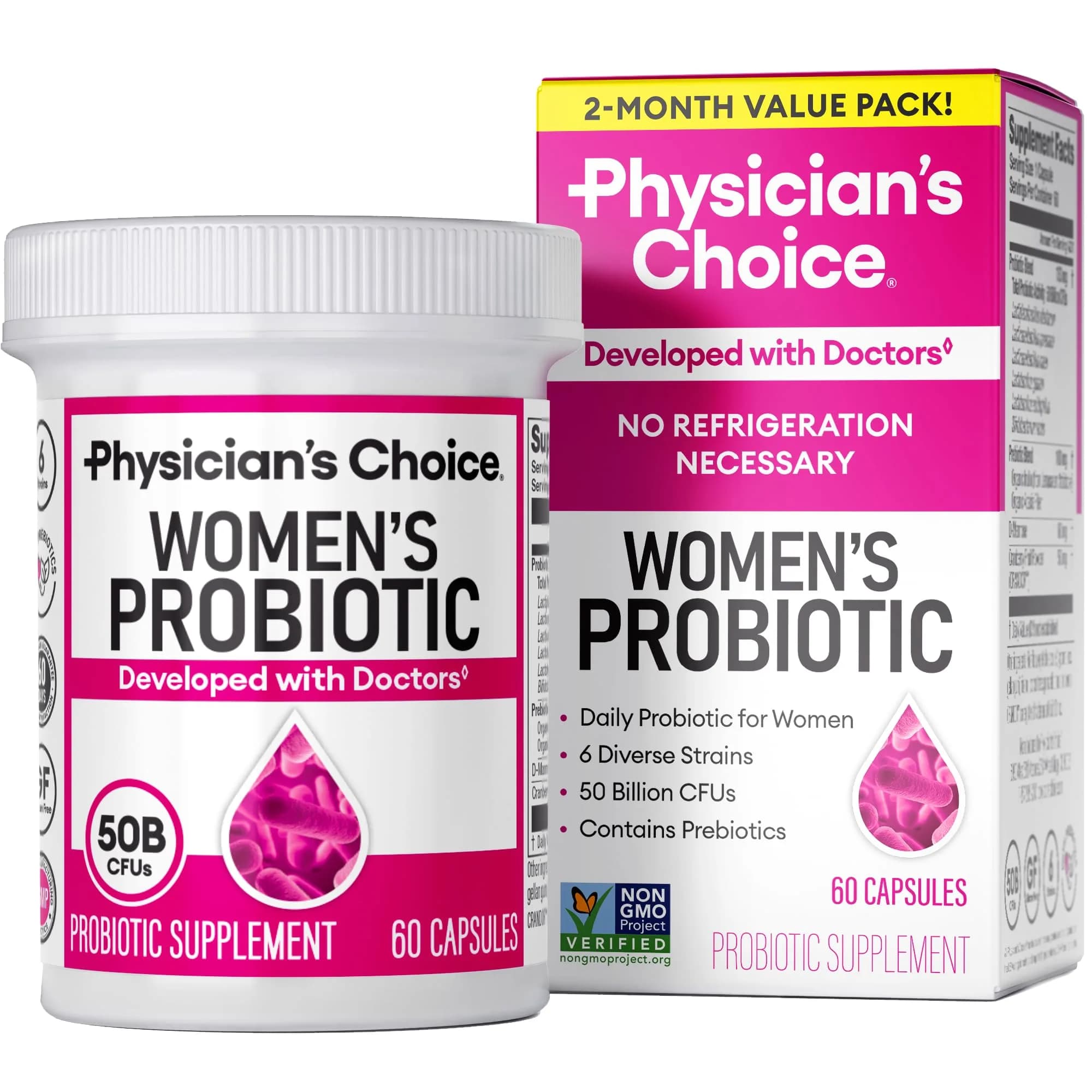 Physician's CHOICE Probiotic for Women, 60 Count | Digestive & Feminine Health Support - main product image