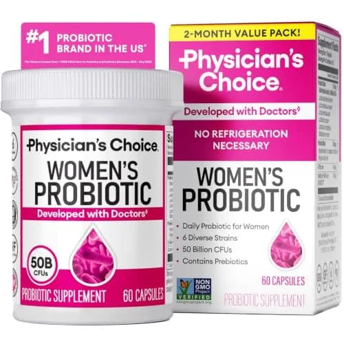 Physician's Choice Probiotics for Women 60 Count | Digestive, UT, Feminine Health, 50 Billion CFU, Organic Prebiotics, Cranberry Extract thumbnail 1