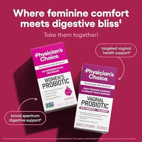 Physician's Choice Probiotics for Women 60 Count | Digestive, UT, Feminine Health, 50 Billion CFU, Organic Prebiotics, Cranberry Extract thumbnail 7