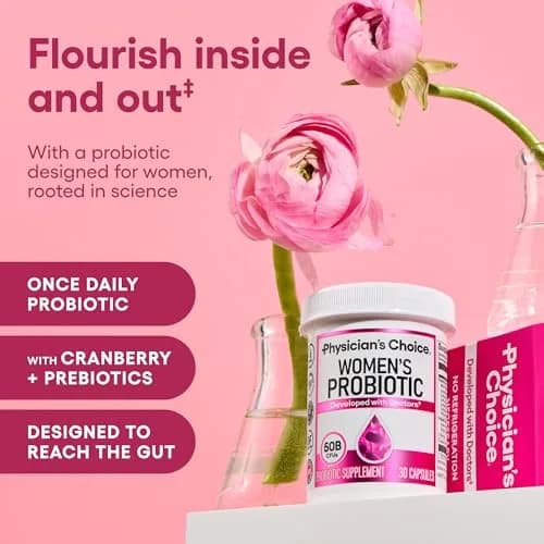 Physician's Choice Probiotics for Women 60 Count | Digestive, UT, Feminine Health, 50 Billion CFU, Organic Prebiotics, Cranberry Extract thumbnail 2