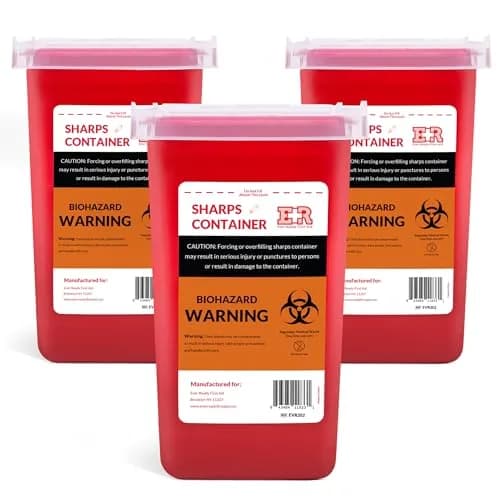 Ever Ready First Aid Sharps Container 1 Quart (1000ml) | Puncture-Resistant & Locking Lid for Safe Disposal thumbnail 1
