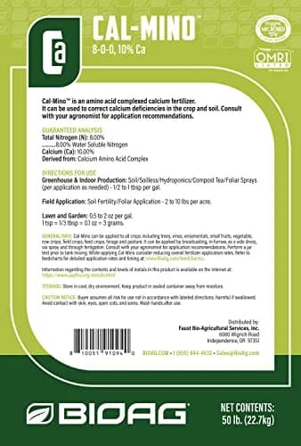 BioAg Cal-Mino Organic Calcium Fertilizer 7 oz | Amino Acid Complexed Calcium for Plants thumbnail 3