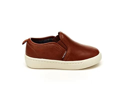 Carter's Kids Ricky Dress Shoes, Brown | Slip-On Faux Leather Casual Shoes for Toddlers thumbnail 2