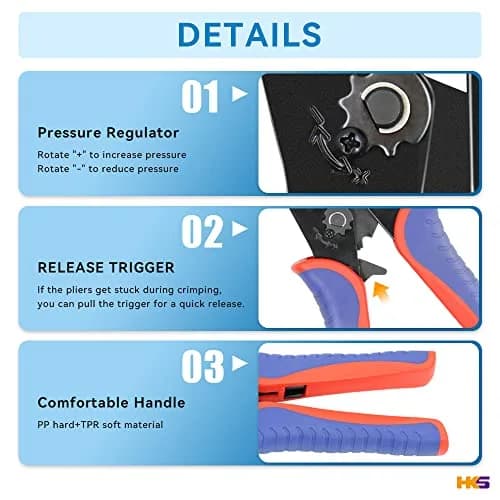 HKS Coax Ratchet Crimping Tool Kit with 5 Dies & Strippers | 1.28 kg (2.82 lb) Heavy Duty thumbnail 8