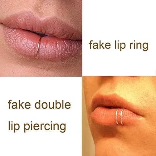 MODRSA Gold Fake Nose Ring Hoop Set for Women Men | 12 Pieces, 8mm Inner Diameter thumbnail 6