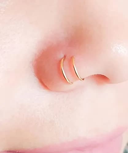 MODRSA Gold Fake Nose Ring Hoop Set for Women Men | 12 Pieces, 8mm Inner Diameter thumbnail 3