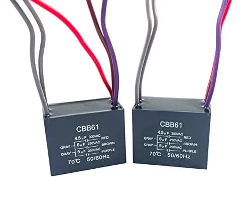 YJZR 5 Wire Ceiling Fan Capacitor CBB61 4.5uf+6uf+5uf 250VAC 50/60Hz | Replacement Part for Fan Speed Control thumbnail 1
