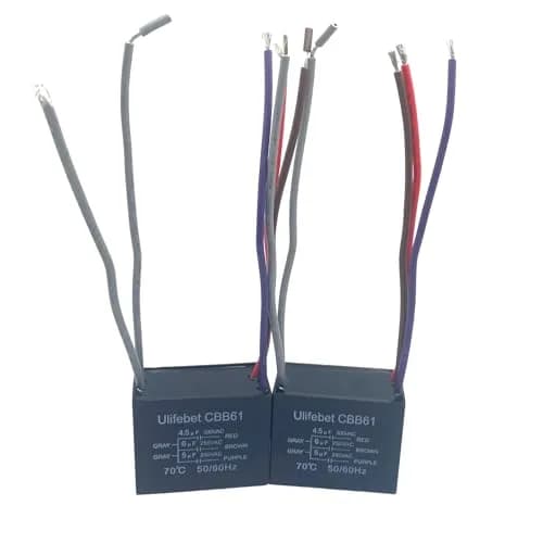 YJZR 5 Wire Ceiling Fan Capacitor CBB61 4.5uf+6uf+5uf 250VAC 50/60Hz | Replacement Part for Fan Speed Control thumbnail 2