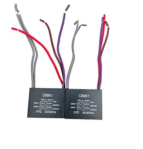 YJZR 5 Wire Ceiling Fan Capacitor CBB61 4.5uf+6uf+5uf 250VAC 50/60Hz | Replacement Part for Fan Speed Control thumbnail 4