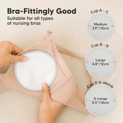 KeaBabies Reusable Nursing Pads Large 12 cm (4.8") | 14-Pack Bamboo Viscose for Breastfeeding thumbnail 4