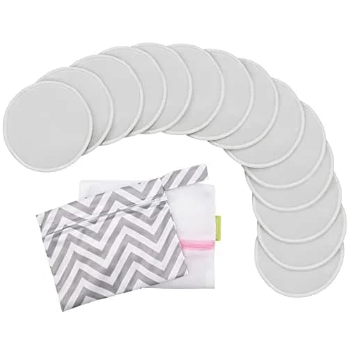 KeaBabies Reusable Nursing Pads Large 12 cm (4.8") | 14-Pack Bamboo Viscose for Breastfeeding thumbnail 1