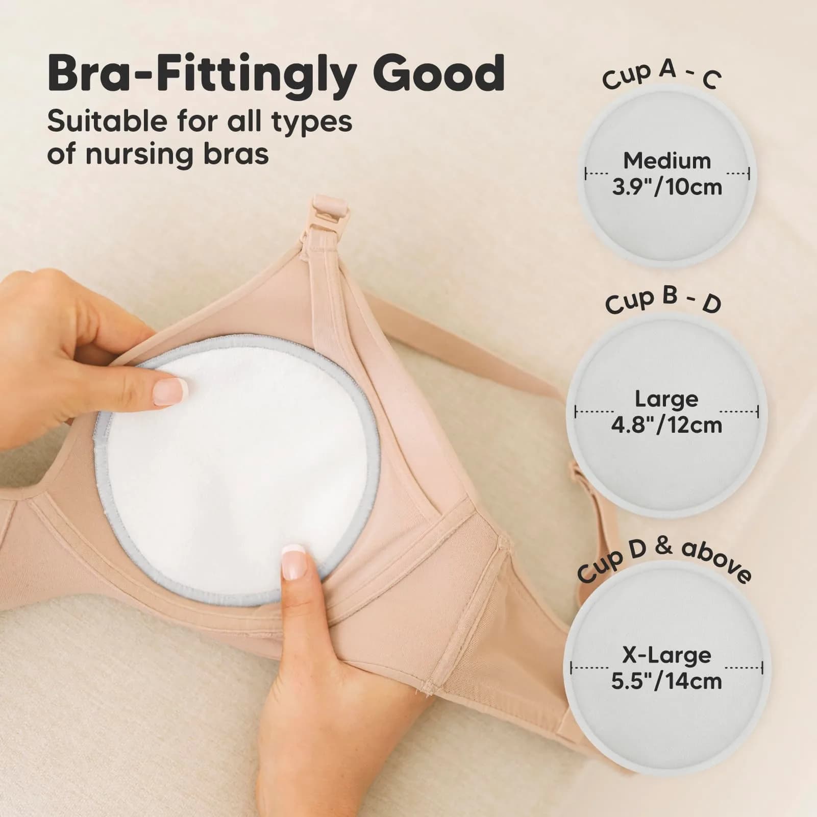 KeaBabies Reusable Nursing Pads Large 12 cm (4.8") | 14-Pack Bamboo Viscose for Breastfeeding - view 4