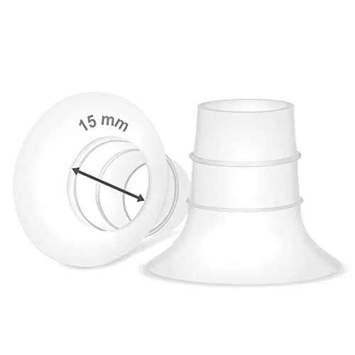 Maymom 15mm Flange Inserts for Elvie & Medela 24mm Cups | BPA-Free Food-Grade Silicone (2-Pack, Semi-Clear) thumbnail 1